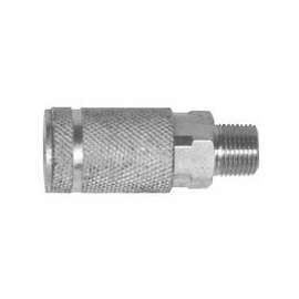 Air Chief Industrial Semi-Auto Coupler, Pipe Thread, 1/4 in Body Size, 1/4 in (NPT) M, Brass