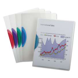 GateLock No Punch Report Cover w/Clip, Letter, Holds 30 Pages, Assorted, 25/Box