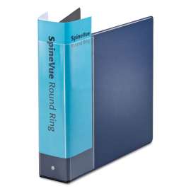 Spine Vue Locking Round Ring Binder, 3 Rings, 2" Capacity, 11 x 8.5, Navy