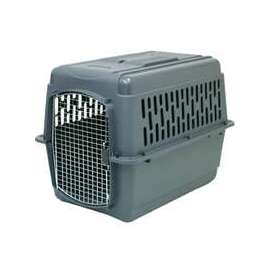 Aspenpet Pet Porter 21183 Pet Carrier, 36 in W, 25 in D, 27 in H, Plastic, Black/Dark Gray, Chrome