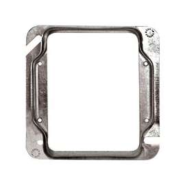 HUBBELL 52C17BAR Device Box Cover, 4 in L, 4 in W, Square, Steel