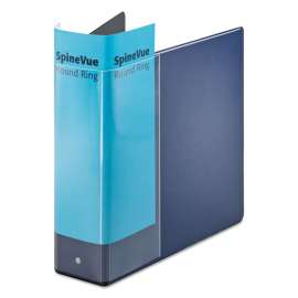 Spine Vue Locking Round Ring Binder, 3 Rings, 3" Capacity, 11 x 8.5, Navy