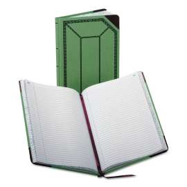 Record/Account Book, Record Rule, Green/Red, 150 Pages, 12 1/2 x 7 5/8