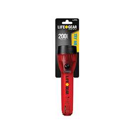 LIFE+GEAR LG124 Flashlight, LED Lamp, Alkaline Battery, Red