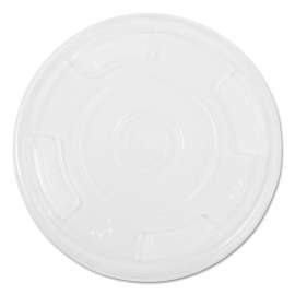 Compostable Cold Cup Lids, Flat, For 10, 12, 16oz Cups, Clear, 1000/Carton