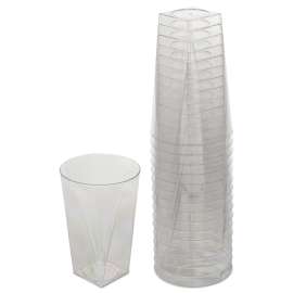 Milan Tumblers, 10 oz, Plastic, Clear, 16 Tumblers/Bag, 15 Bags/Carton