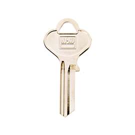 HY-KO 11010HR1 Key Blank, Brass, Nickel, For: Harloc Cabinet, House Locks and Padlocks