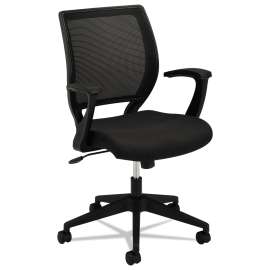 HON VL531 Mesh High-Back Task Chair with Adjustable Arms, Supports Up to 250 lb, 18" to 22" Seat Height, Black