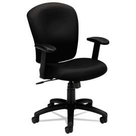 HON VL304 Mesh Back Nesting Chair, Supports Up to 250 lb, 19" Seat Height, Black Seat, Black Back, Silver Base