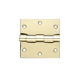 ProSource 20338BBX Square Corner Door Hinge, Steel, Polished Brass, Loose Pin, 180 deg Range of Motion