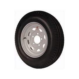 MARTIN Wheel DM452C-5I Trailer Tire, 1045 lb Withstand, 4-1/2 in Dia Bolt Circle, Rubber