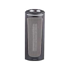 PowerZone Ceramic Tower Heater, 12.5 A, 120 V, 900/1500 W, 1500W Heating, 2-Heat Settings, Black