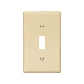 Eaton Wiring Devices BP5134V Wallplate, 4-1/2 in L, 2-3/4 in W, 1 -Gang, Nylon, Ivory, High-Gloss