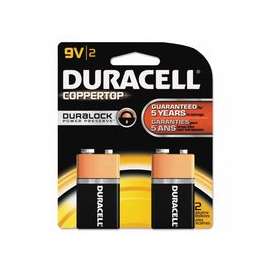 CopperTop Alkaline Battery, 9V, 2/PK
