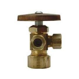BrassCraft CR1901LRX R1 Stop Valve, 1/2 x 3/8 x 3/8 in Connection, Compression, 125 psi Pressure, Brass Body