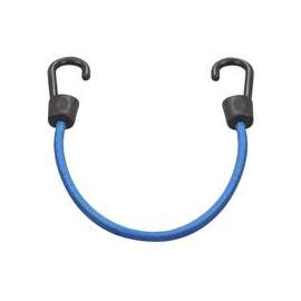 ProSource FH64081 Stretch Cord, 8 mm Dia, 18 in L, Polypropylene, Blue, Hook End