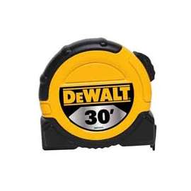 DeWALT DWHT36109 Tape Measure, 30 ft L Blade, 1-1/8 in W Blade, Steel Blade, ABS Case, Black/Yellow Case