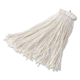 Bolt-On Cut-End Mop Head, Rayon, 20oz, White, 12/Carton