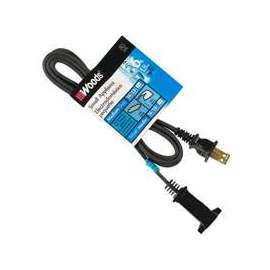 CCI 0292 Extension Cord, 6 ft L, 15 A, 125 V, Black
