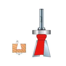 Freud 22-112 Router Bit, 1/2 in Dia Cutter, 2-1/4 in OAL, 1/2 in Dia Shank, 2-Cutter, Carbide