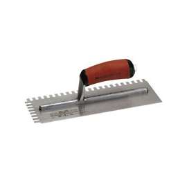 Marshalltown 716SD Trowel, 11 in L, 4-1/2 in W, U Notch, Curved Handle