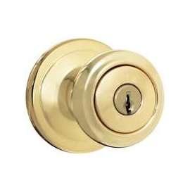 Kwikset Signature Series 740CN3SMTCP Keyed Entry Knob, Polished Brass