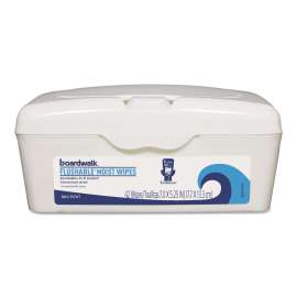 Flushable Moist Wipes, 7 x 5 1/4, Floral Scent, 42/Tub