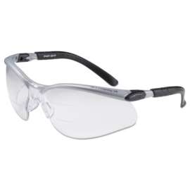 BX Safety Eyewear, +2.0 Diopter Polycarbon Anti-Fog Lenses, Silver/Black Frame
