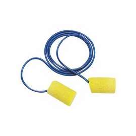 E-A-R Classic Foam Earplugs, PVC, Yellow, Metal Detectable with Cord