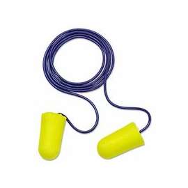 E-A-R TaperFit 2 Foam Earplugs, Polyurethane, Yellow, Corded, Regular