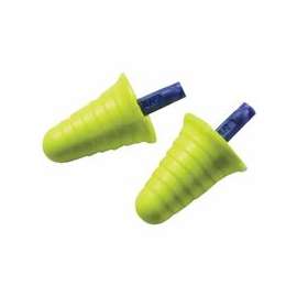 E-A-R Push-Ins w/Grip Ring Foam Earplugs, Polyurethane, Blue/Yellow, Uncorded