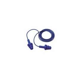 E-A-R Ultrafit Earplugs, Elastomeric Polymer, Blue, Corded