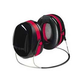 Optime 105 Earmuffs, 29 dB NRR, Black/Red, Behind the Head