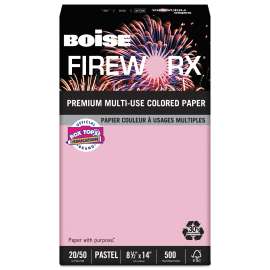 FIREWORX Premium Multi-Use Colored Paper, 20lb, 8.5 x 14, Powder Pink, 500/Ream