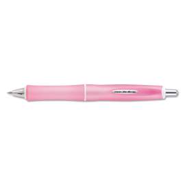 Dr. Grip Frosted Retractable Ballpoint Pen, 1mm, Black Ink, Pink Barrel