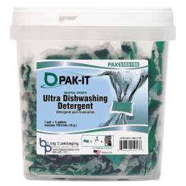 Ultra Dish Detergent, Lemon Scent, 100 Paks/Tub, 4 Tubs/Carton