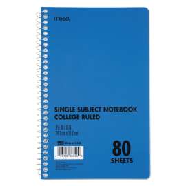 DuraPress Cover Notebook, 1 Subject, Medium/College Rule, Blue Cover, 9 x 6, 80 Pages