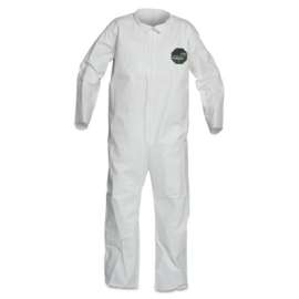 ProShield 50 Coveralls, XL, Hood, Skid-Resistant Boots, Zip, Serged