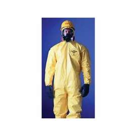 Tychem 2000 Coveralls with Attached Hood, Large, Yellow