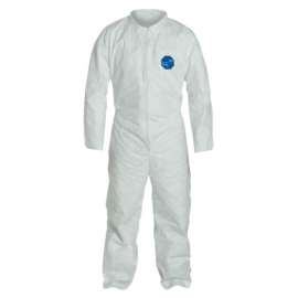 Tyvek Coveralls, White, 4X-Large, With Collar