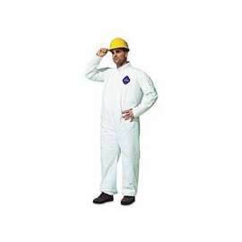 Tyvek Coveralls, White, Large, With Collar