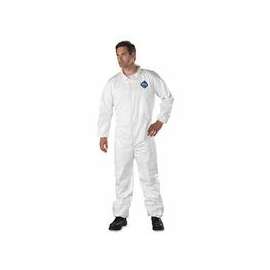 Tyvek Coveralls with Elastic Wrists and Ankles, Large, White