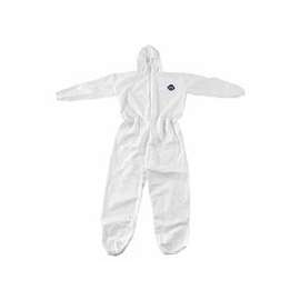 Tyvek Coveralls with Attached Hood, White, 4X-Large, With Hood
