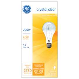 GE200W CLR STD LGT Bulb