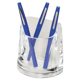 Stratus Acrylic Pen Cup, 4 1/2 x 2 3/4 x 4 1/4, Clear