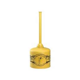 Butt Cans, 5 gal, 40 in h, Galvanized Steel, Yellow