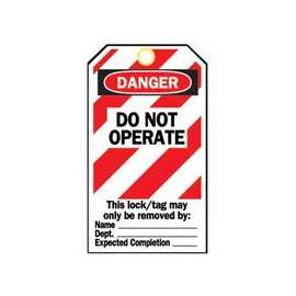 Heavy Duty Lockout Tags, 4.8 x 7 1/2 in, Danger, Do Not Operate