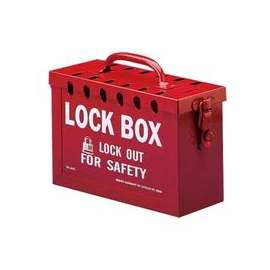 Lock Box, 6 in H x 9 in L x 3.5 in W, Red