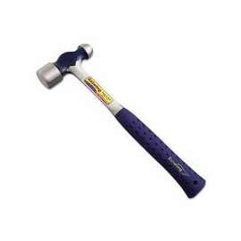 Ball Pein Hammer, Cushion Grip Steel Handle, 13 1/2 in, Steel 24 oz Head