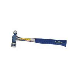 Ball Pein Hammer, Straight Blue Shock Reduction Grip® Handle, 11 in Overall L, 8 oz Steel Head